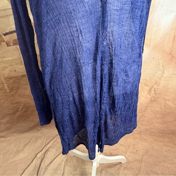 NEW Eileen Fisher Wool Blend Cardi Women's Navy Button Down Cardigan - Picture 4 of 11